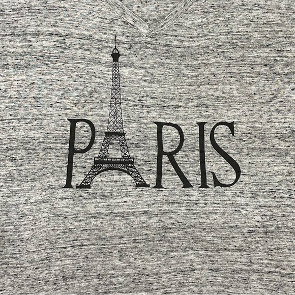 Paris France V-Neck Eiffel Tower Shirt Size Large - Picture 2 of 3